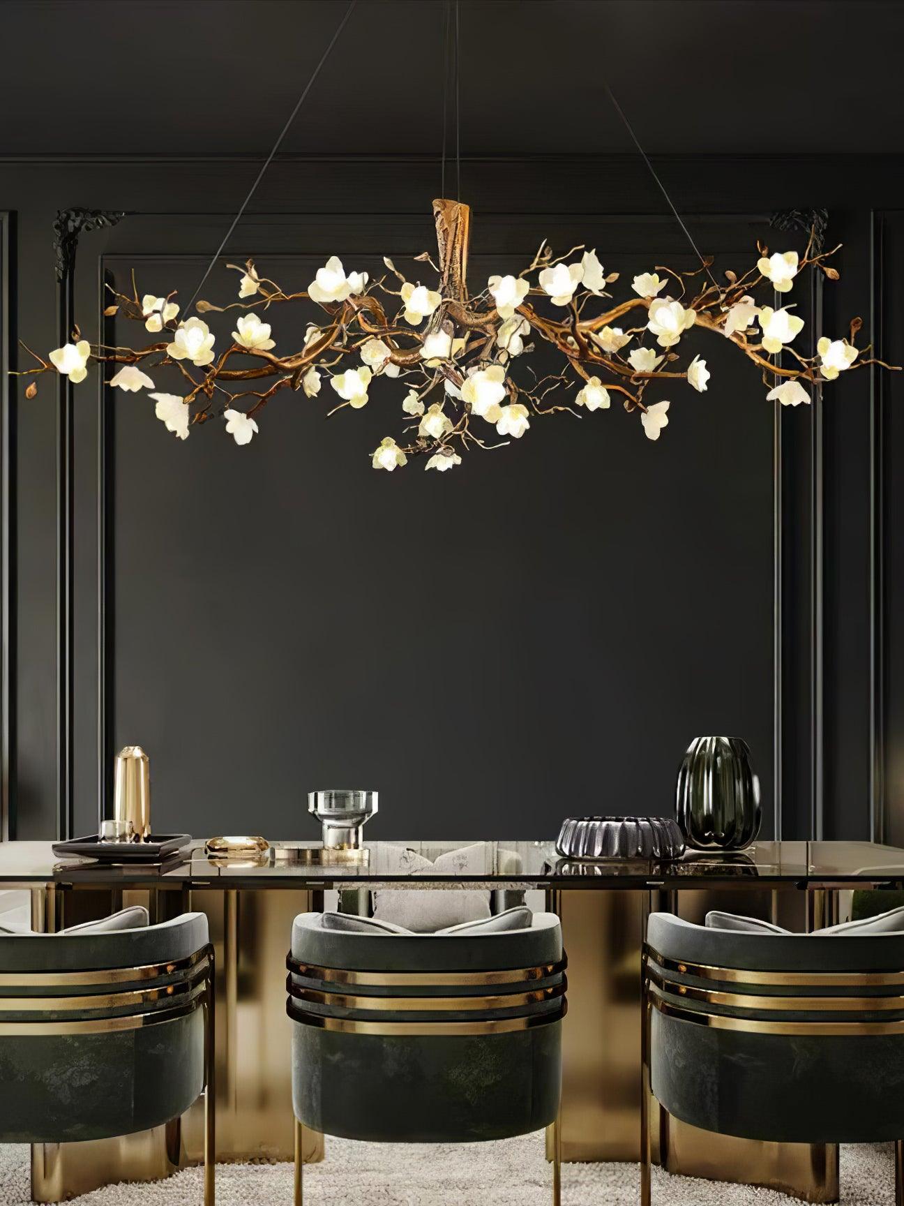 Flower Bloom Branch Brass Chandelier - YIOSI
