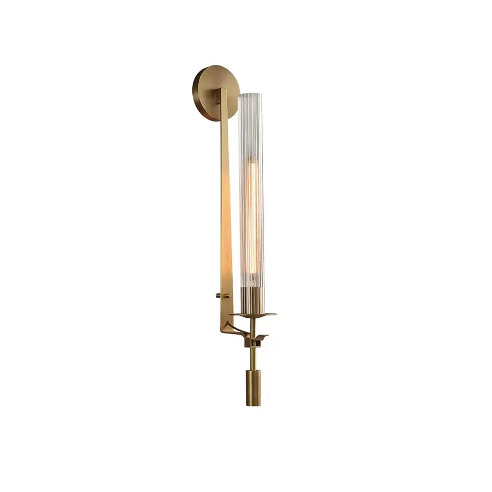 Elegant French Classicism Fontanelle Wall Lamp – Brass & Glass Sconce