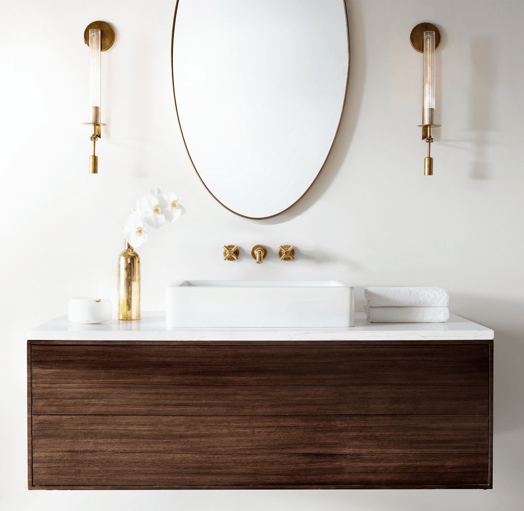 Elegant French Classicism Fontanelle Wall Lamp – Brass & Glass Sconce