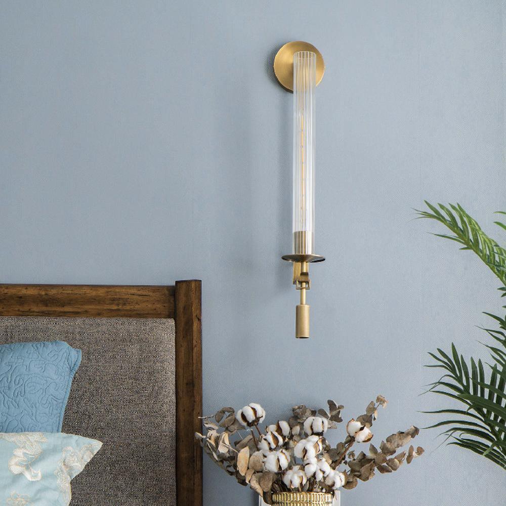Elegant French Classicism Fontanelle Wall Lamp – Brass & Glass Sconce