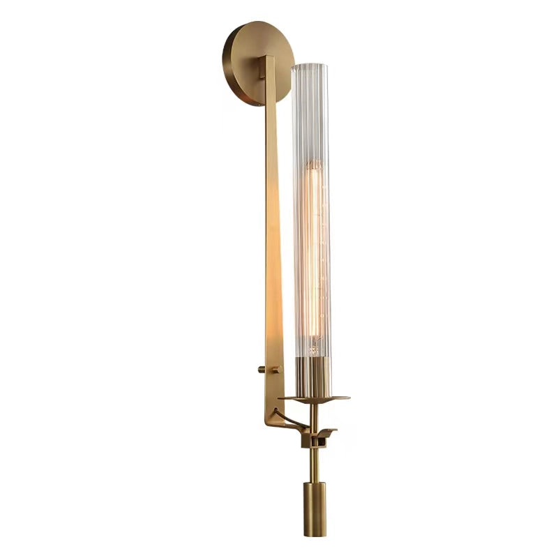 Elegant French Classicism Fontanelle Wall Lamp – Brass & Glass Sconce
