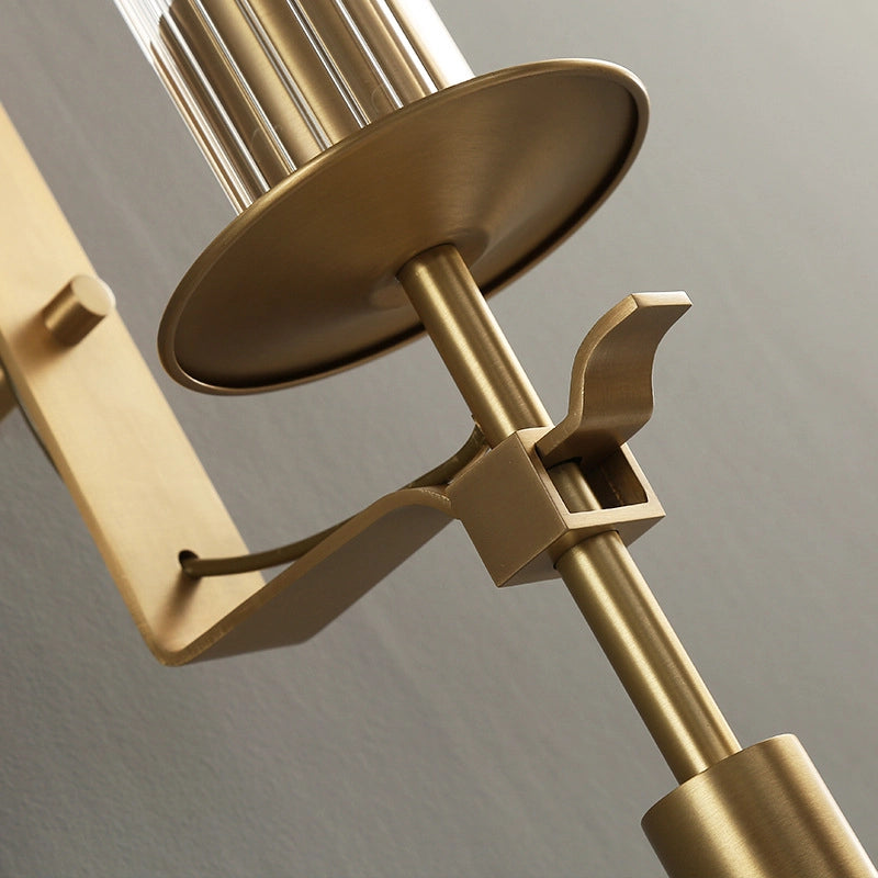 Elegant French Classicism Fontanelle Wall Lamp – Brass & Glass Sconce