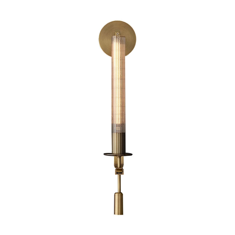 Elegant French Classicism Fontanelle Wall Lamp – Brass & Glass Sconce