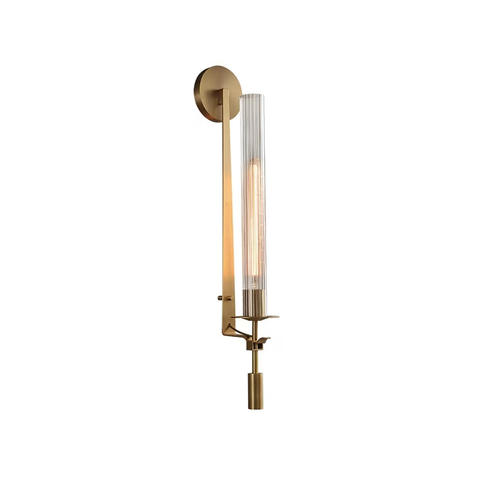 Elegant French Classicism Fontanelle Wall Lamp – Brass & Glass Sconce