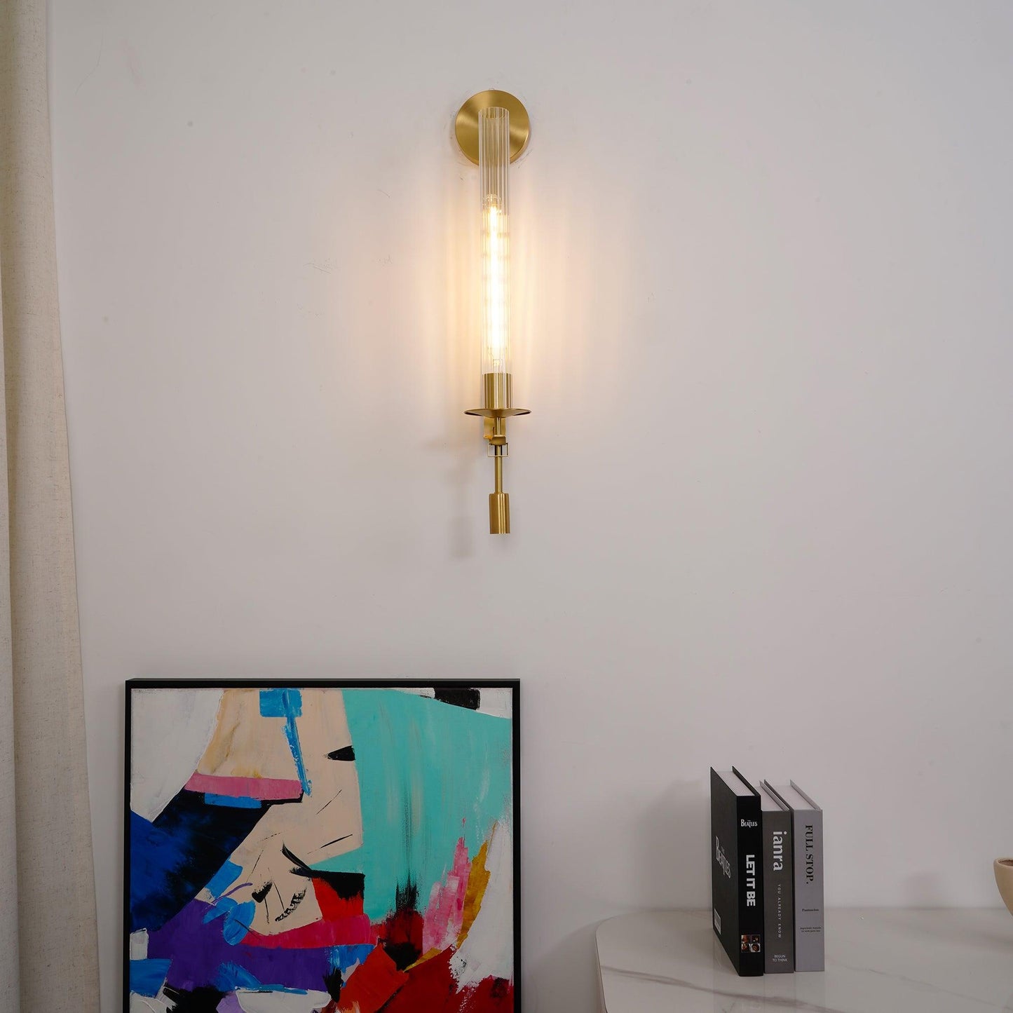 Elegant French Classicism Fontanelle Wall Lamp – Brass & Glass Sconce
