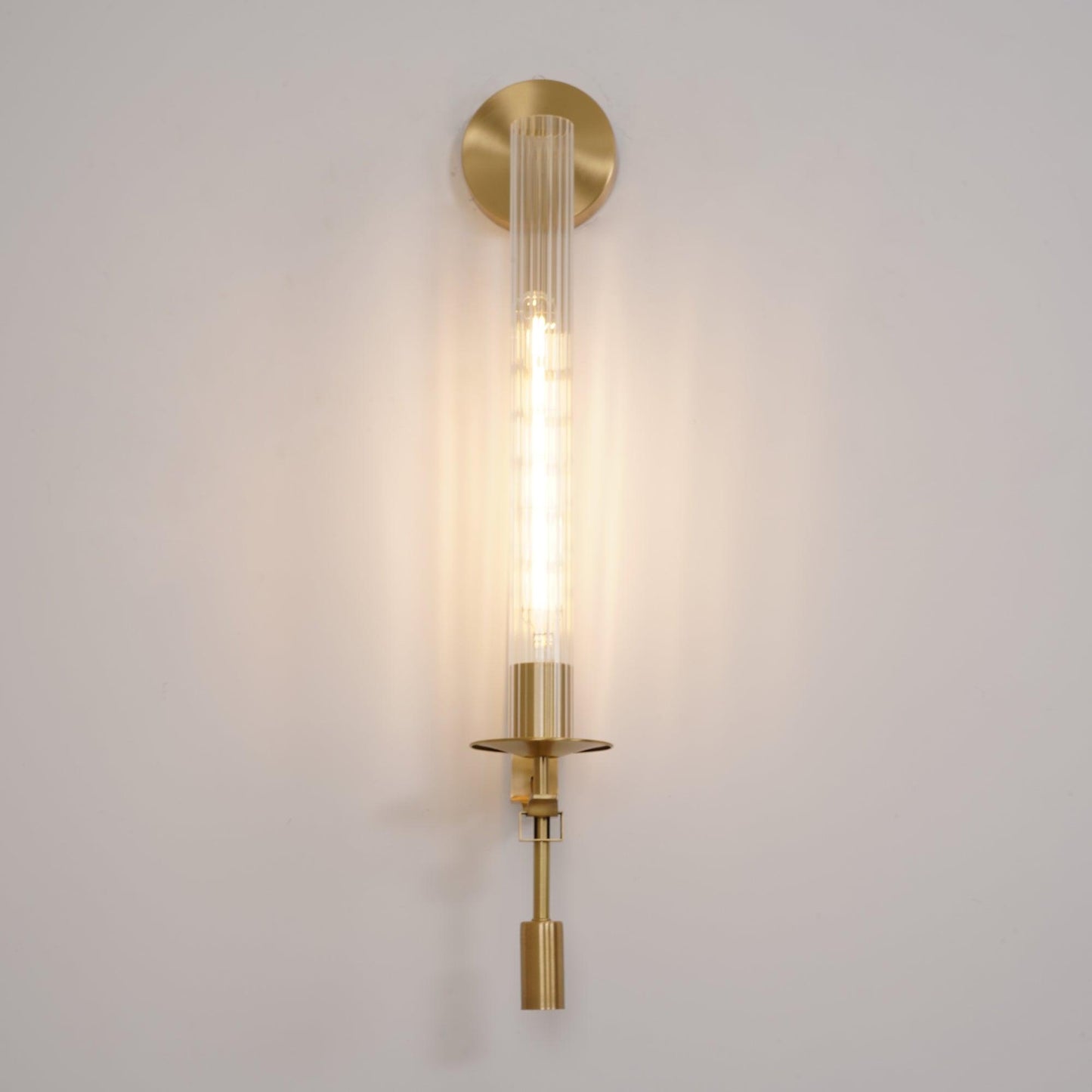 Elegant French Classicism Fontanelle Wall Lamp – Brass & Glass Sconce