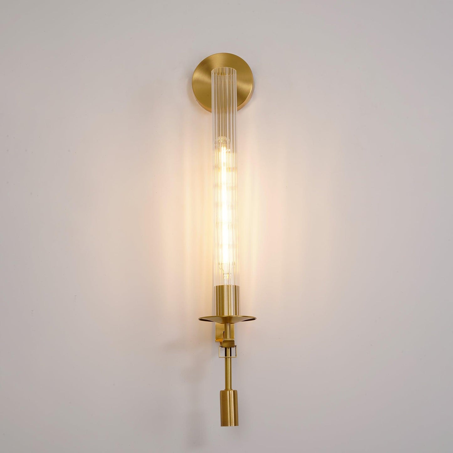 Elegant French Classicism Fontanelle Wall Lamp – Brass & Glass Sconce