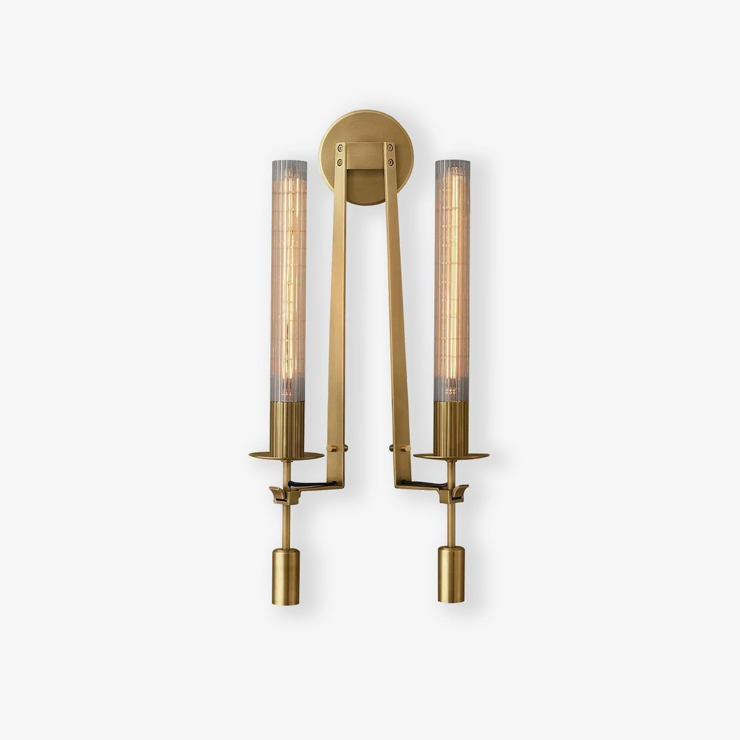Elegant French Classicism Fontanelle Wall Lamp – Brass & Glass Sconce