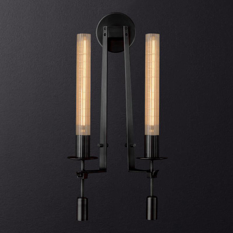 Elegant French Classicism Fontanelle Wall Lamp – Brass & Glass Sconce