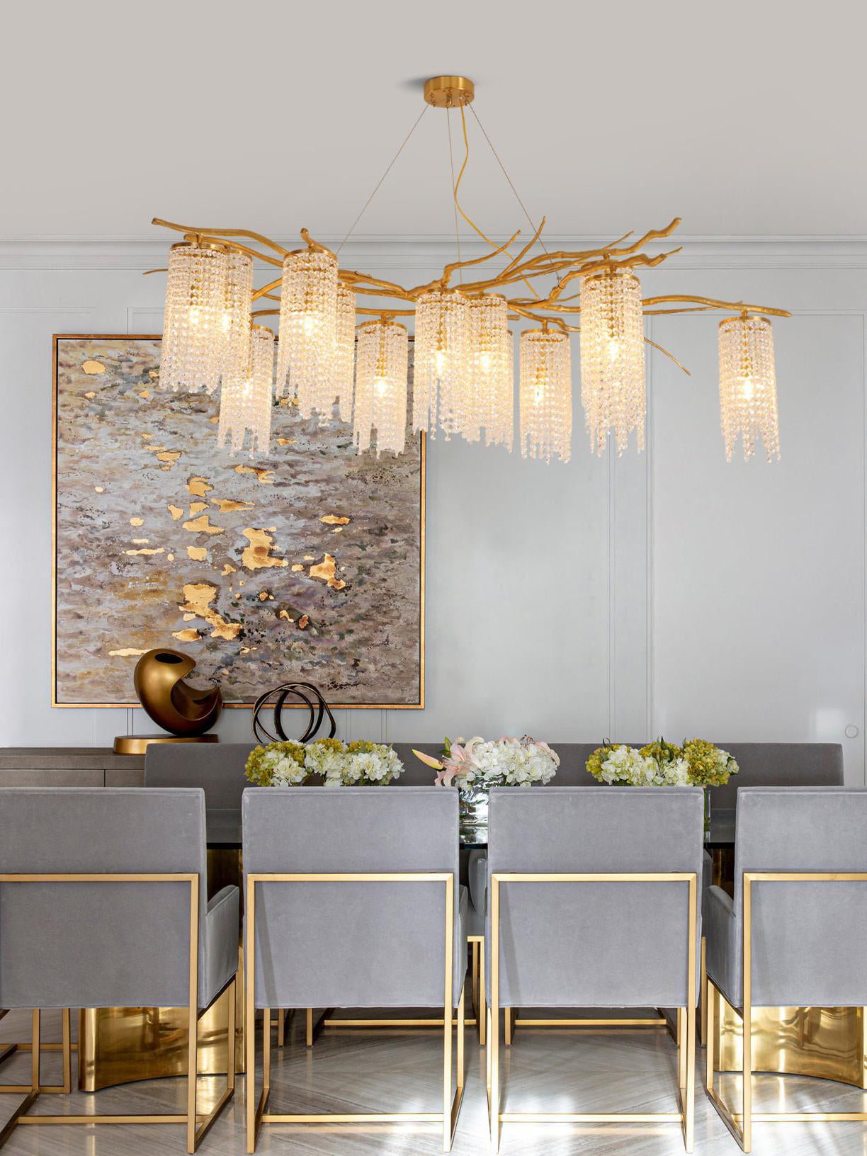 Forest Dawn Brass Chandelier - YIOSI