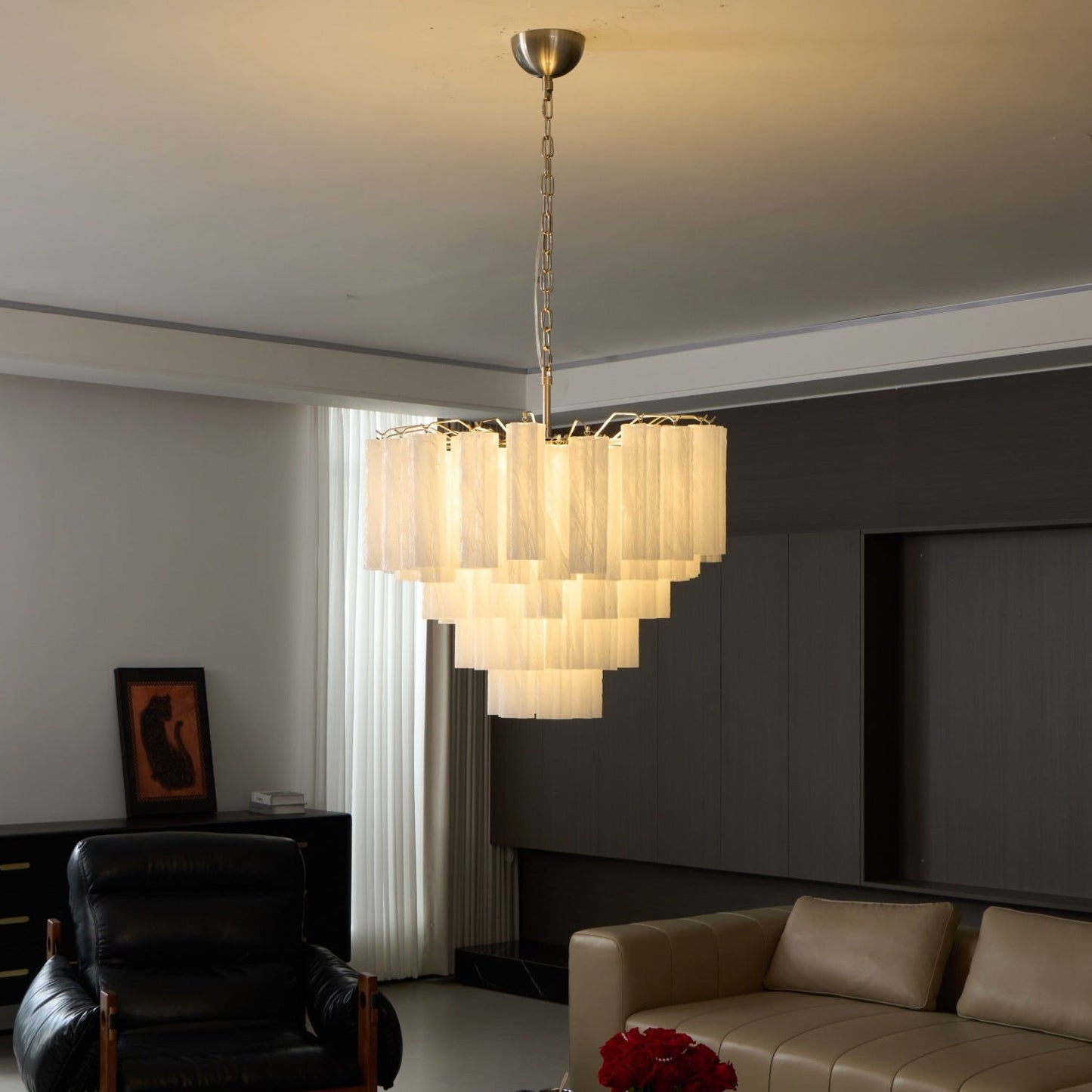 Frosted Murano Cascade Chandelier - YIOSI