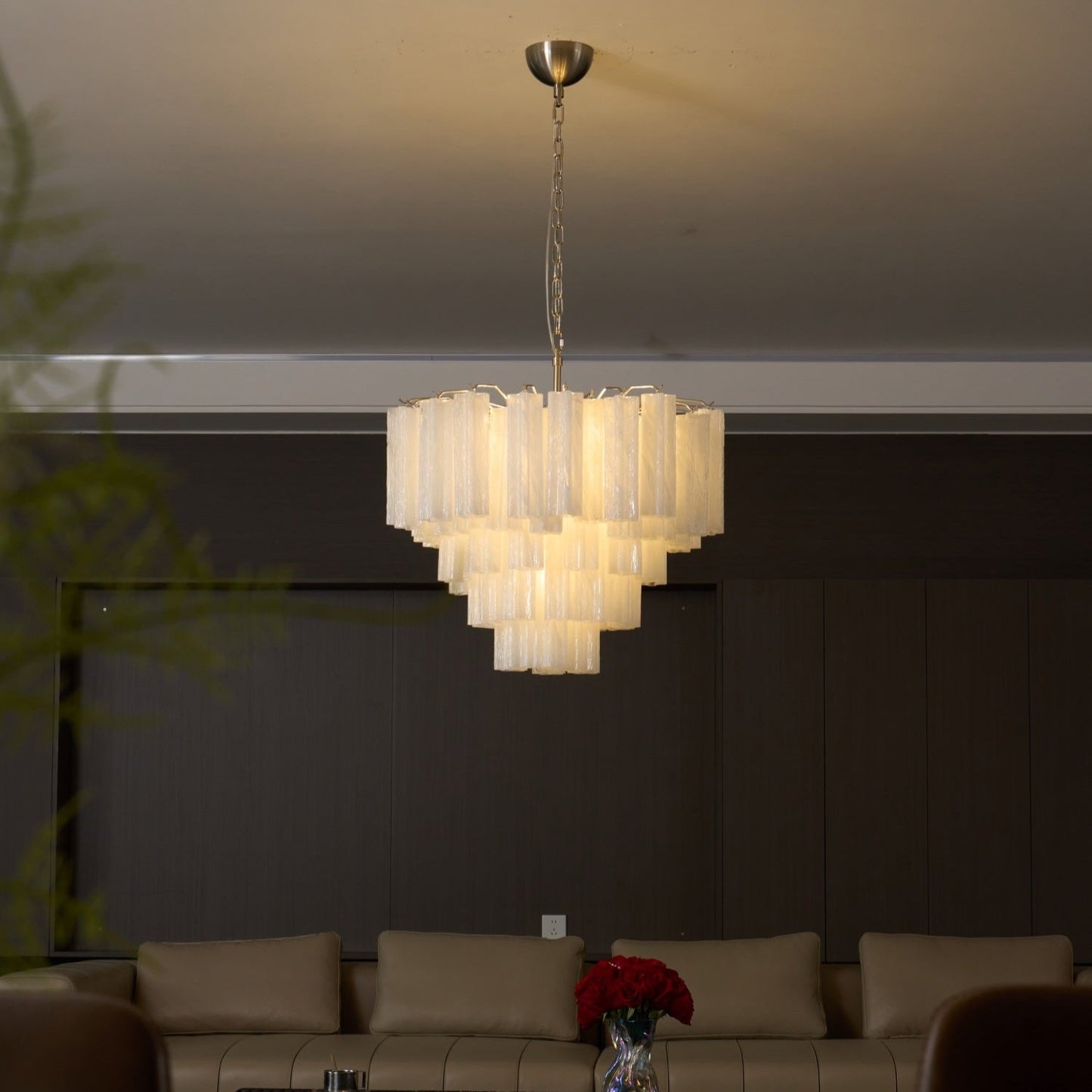 Frosted Murano Cascade Chandelier - YIOSI