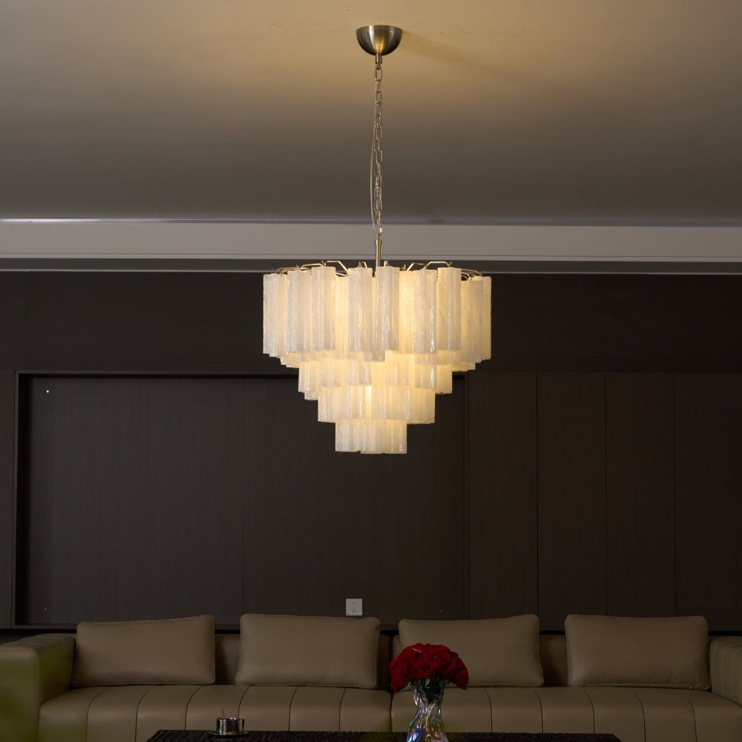 Frosted Murano Cascade Chandelier - YIOSI