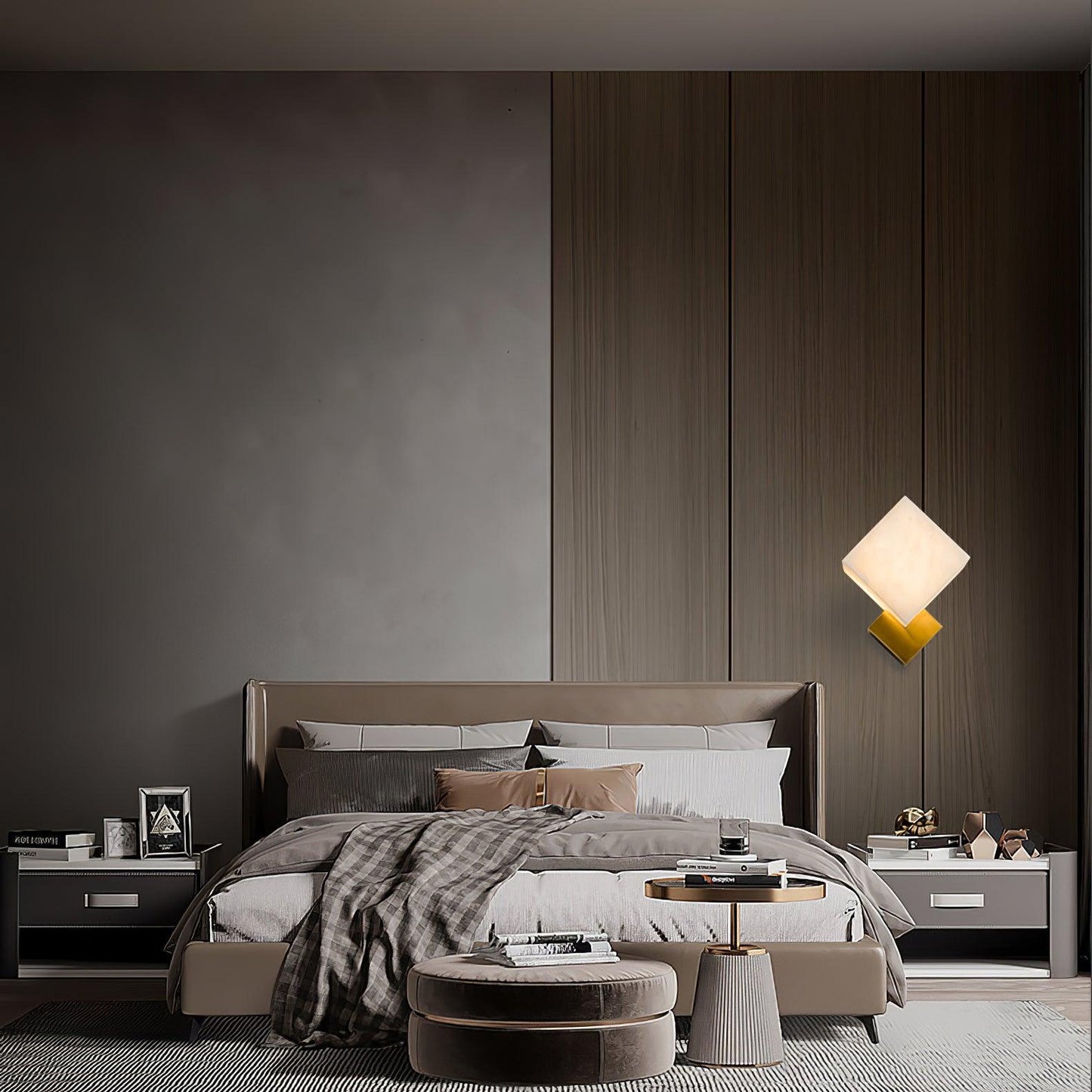 Art Deco Brass & White Alabaster Wall Sconce – Gatsby Glam