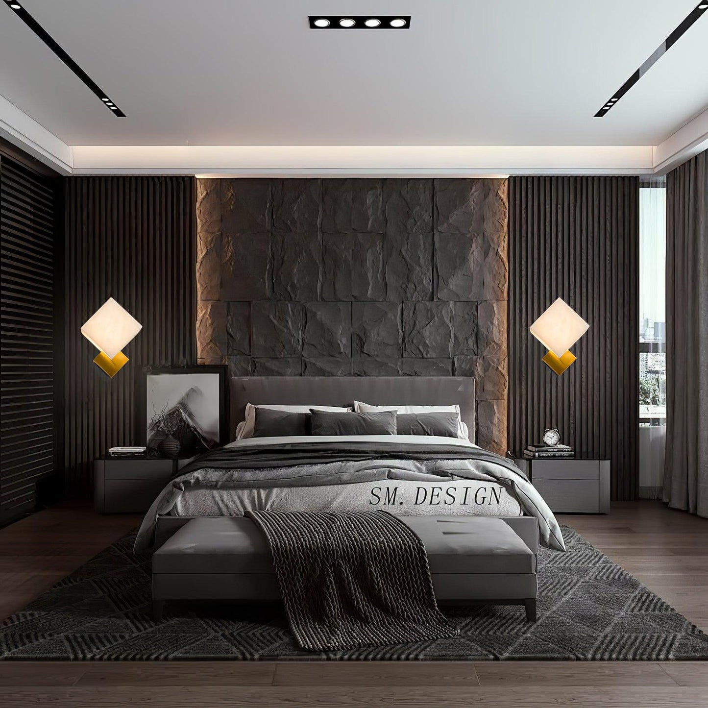 Art Deco Brass & White Alabaster Wall Sconce – Gatsby Glam