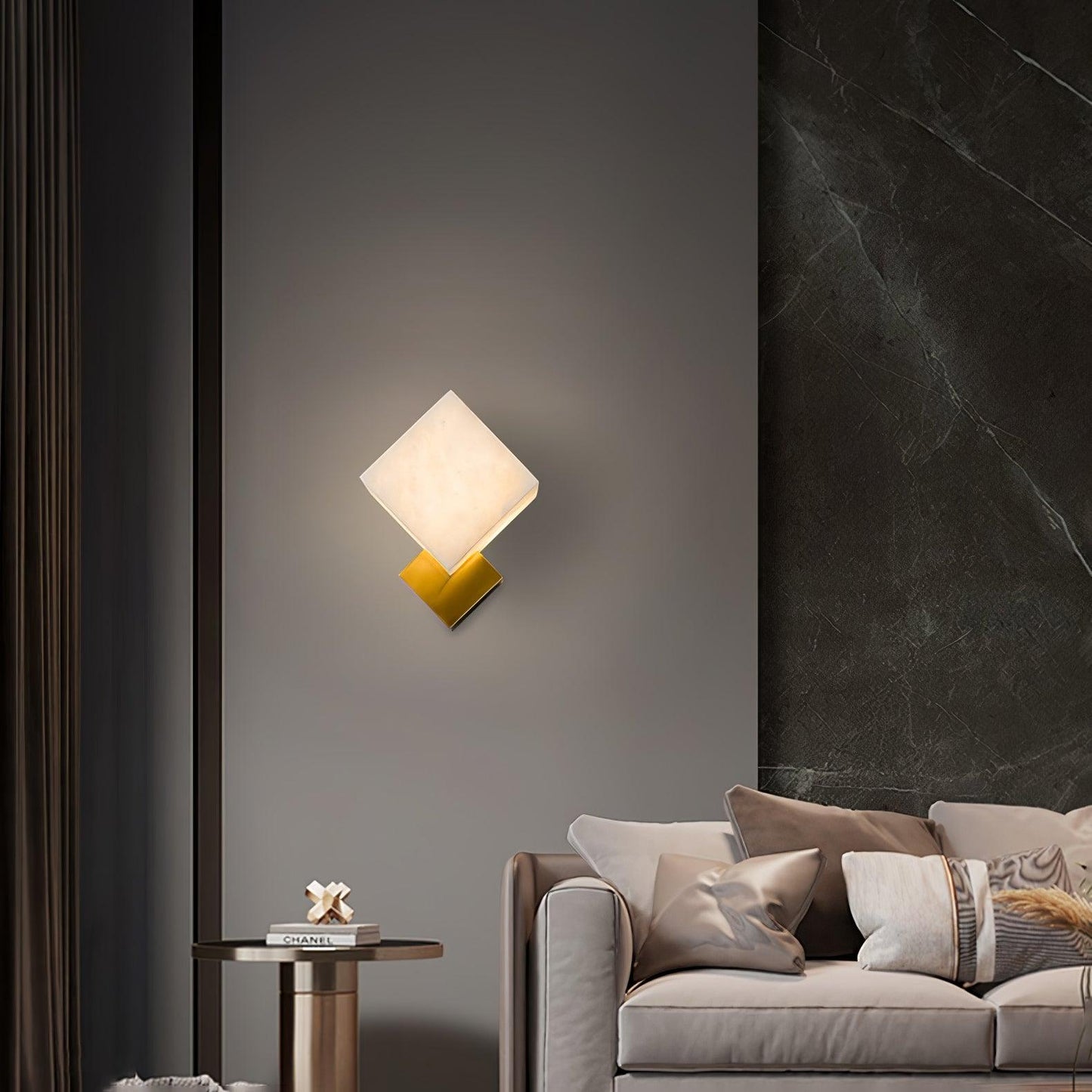 Art Deco Brass & White Alabaster Wall Sconce – Gatsby Glam