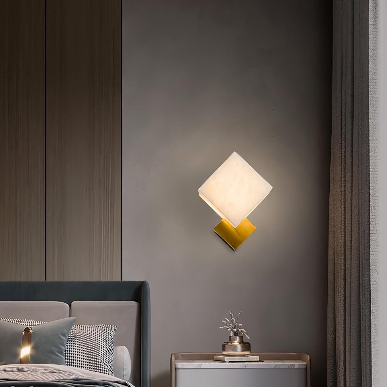 Art Deco Brass & White Alabaster Wall Sconce – Gatsby Glam