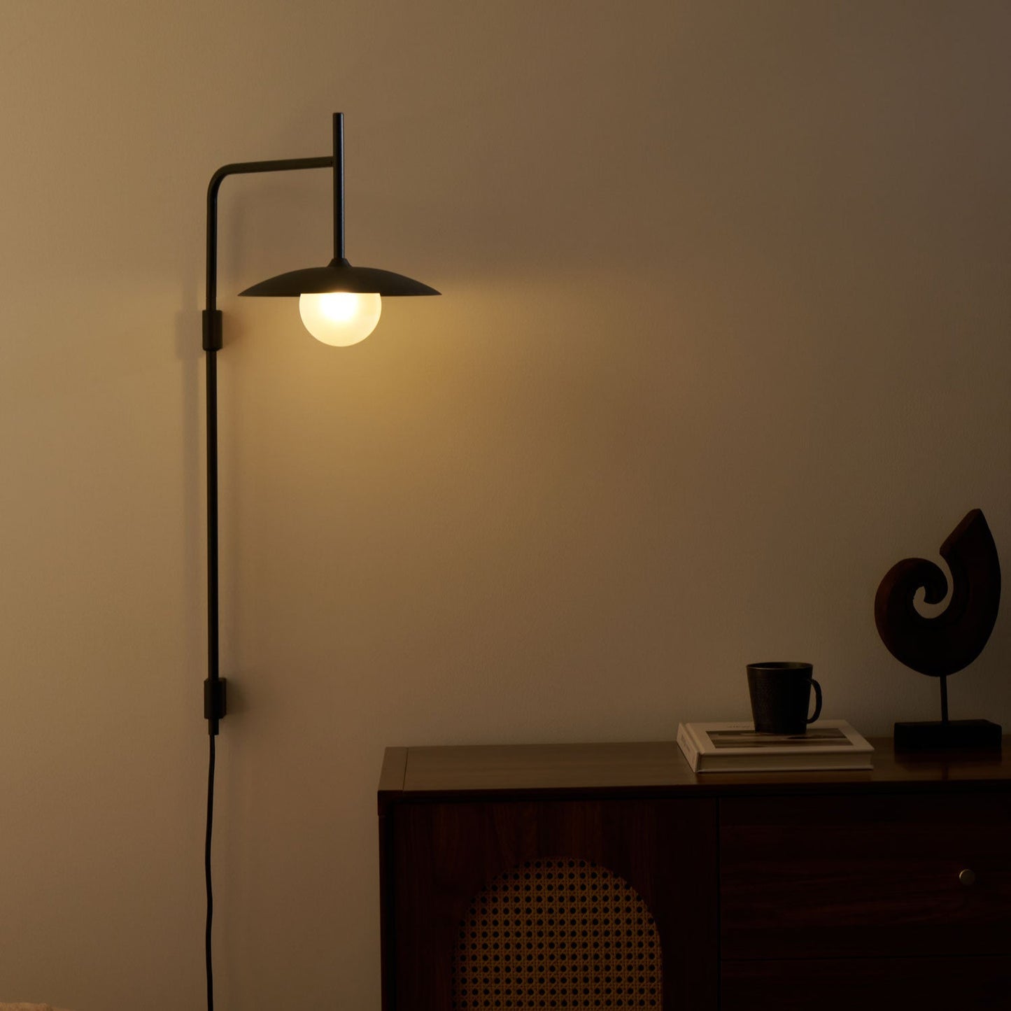 Gea Swing Arm Plug-In Wall Lamp – Adjustable Iron Sconce