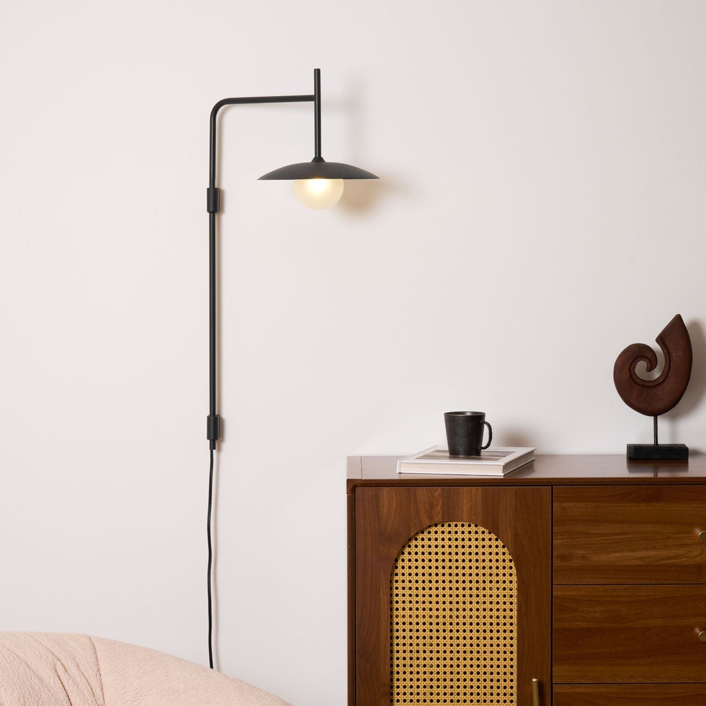 Gea Swing Arm Plug-In Wall Lamp – Adjustable Iron Sconce