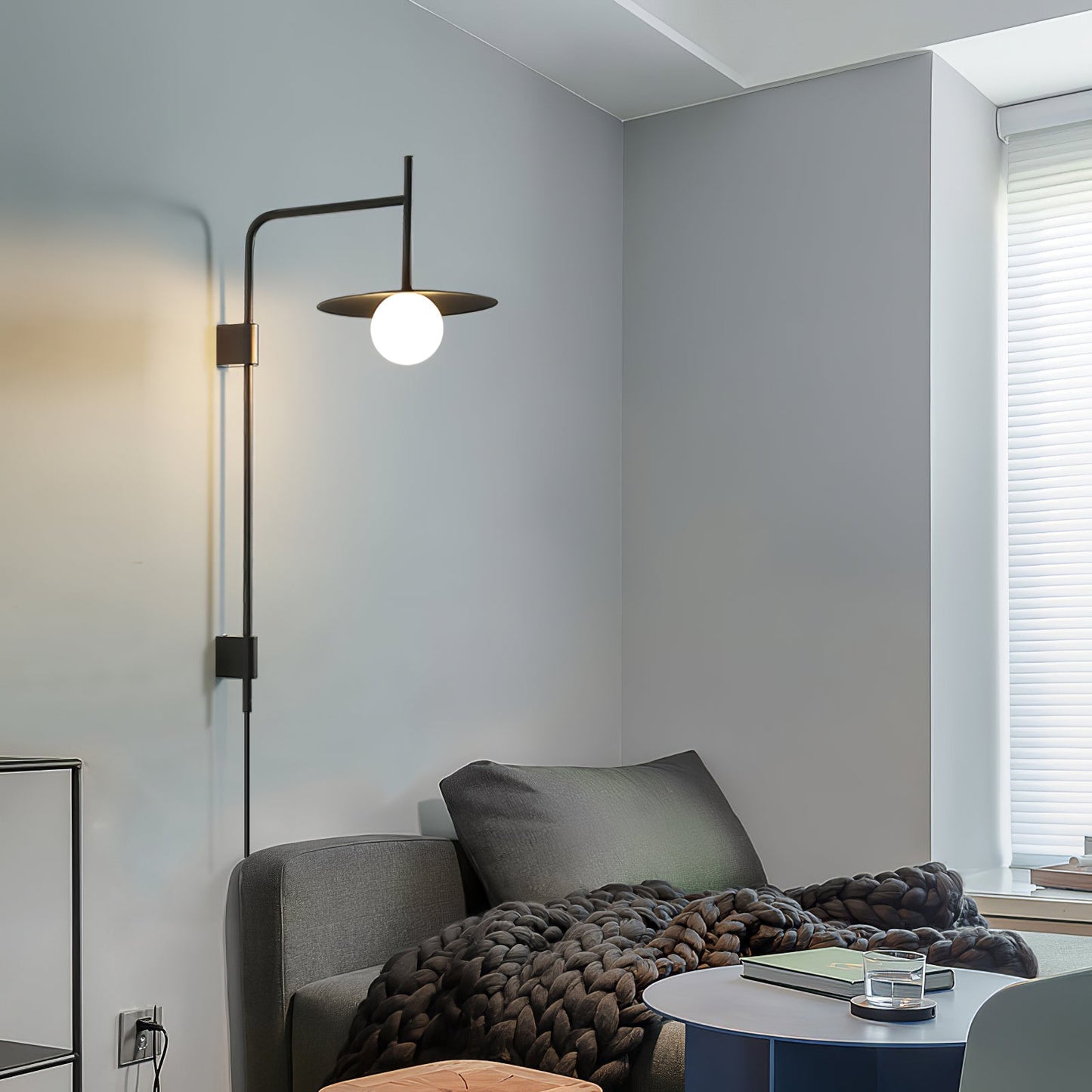 Gea Swing Arm Plug-In Wall Lamp – Adjustable Iron Sconce
