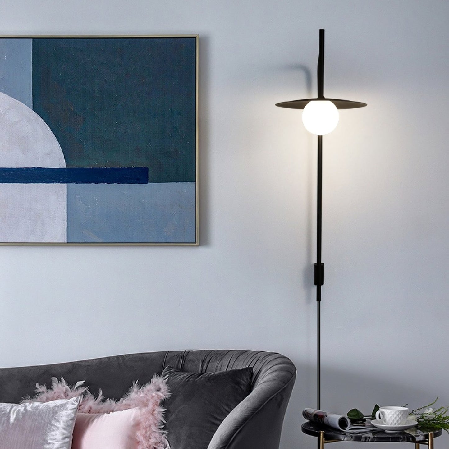 Gea Swing Arm Plug-In Wall Lamp – Adjustable Iron Sconce