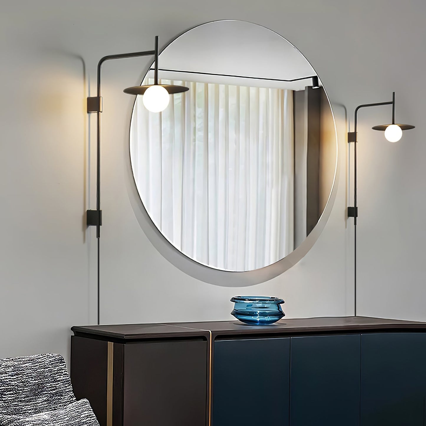 Gea Swing Arm Plug-In Wall Lamp – Adjustable Iron Sconce
