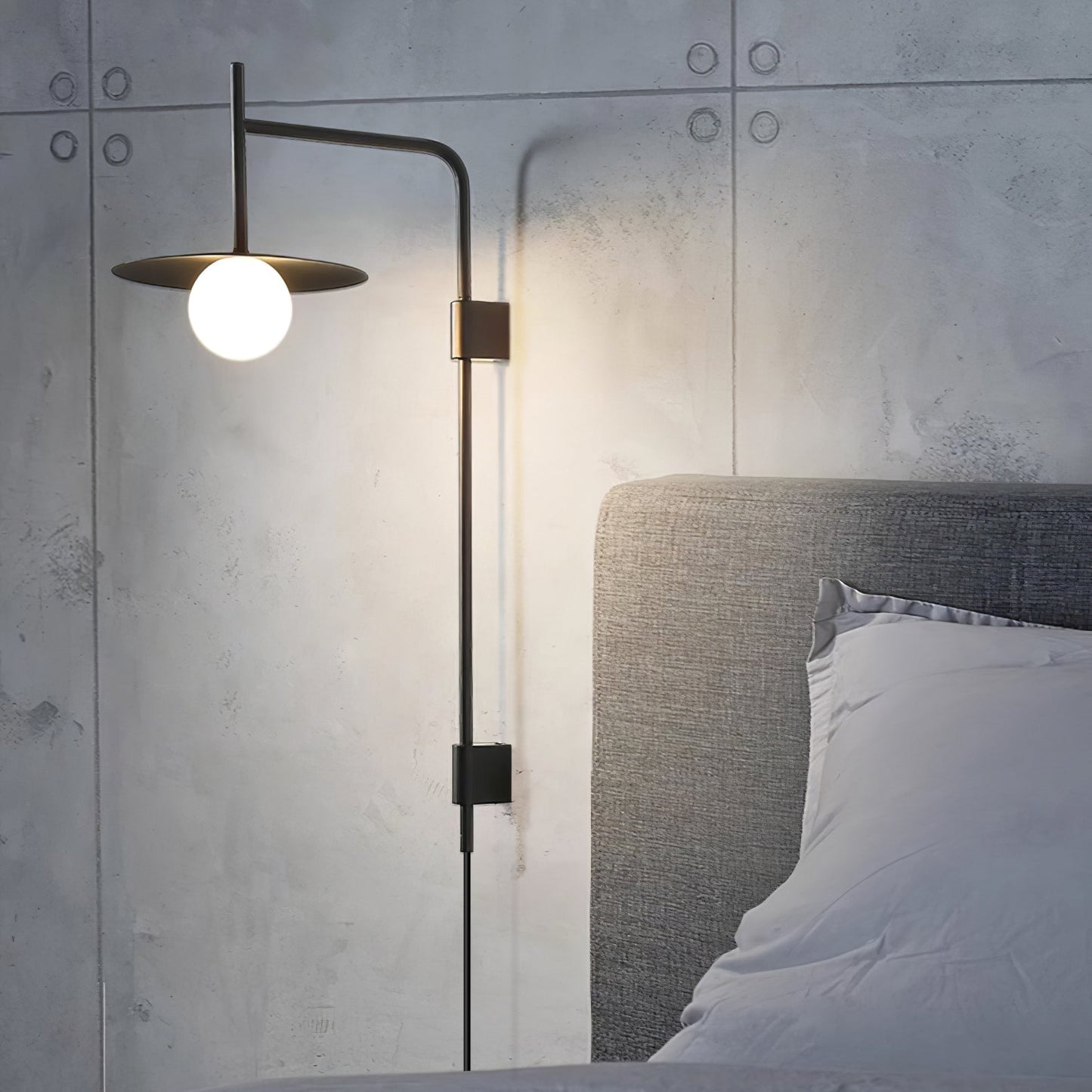 Gea Swing Arm Plug-In Wall Lamp – Adjustable Iron Sconce