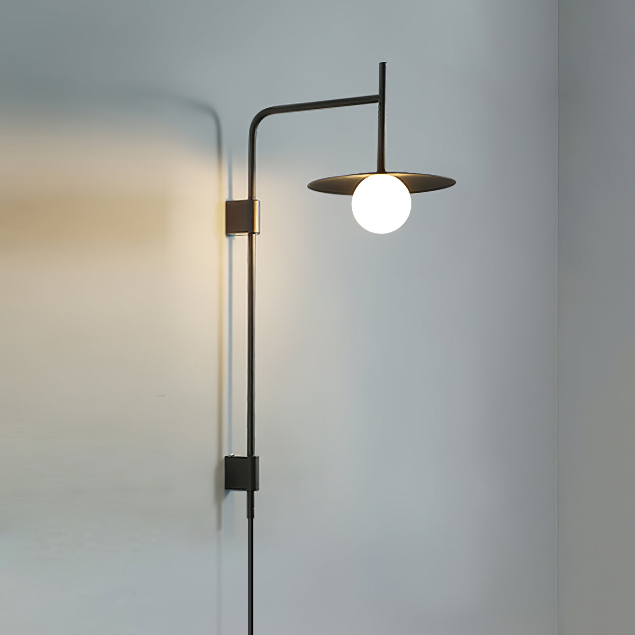 Gea Swing Arm Plug-In Wall Lamp – Adjustable Iron Sconce