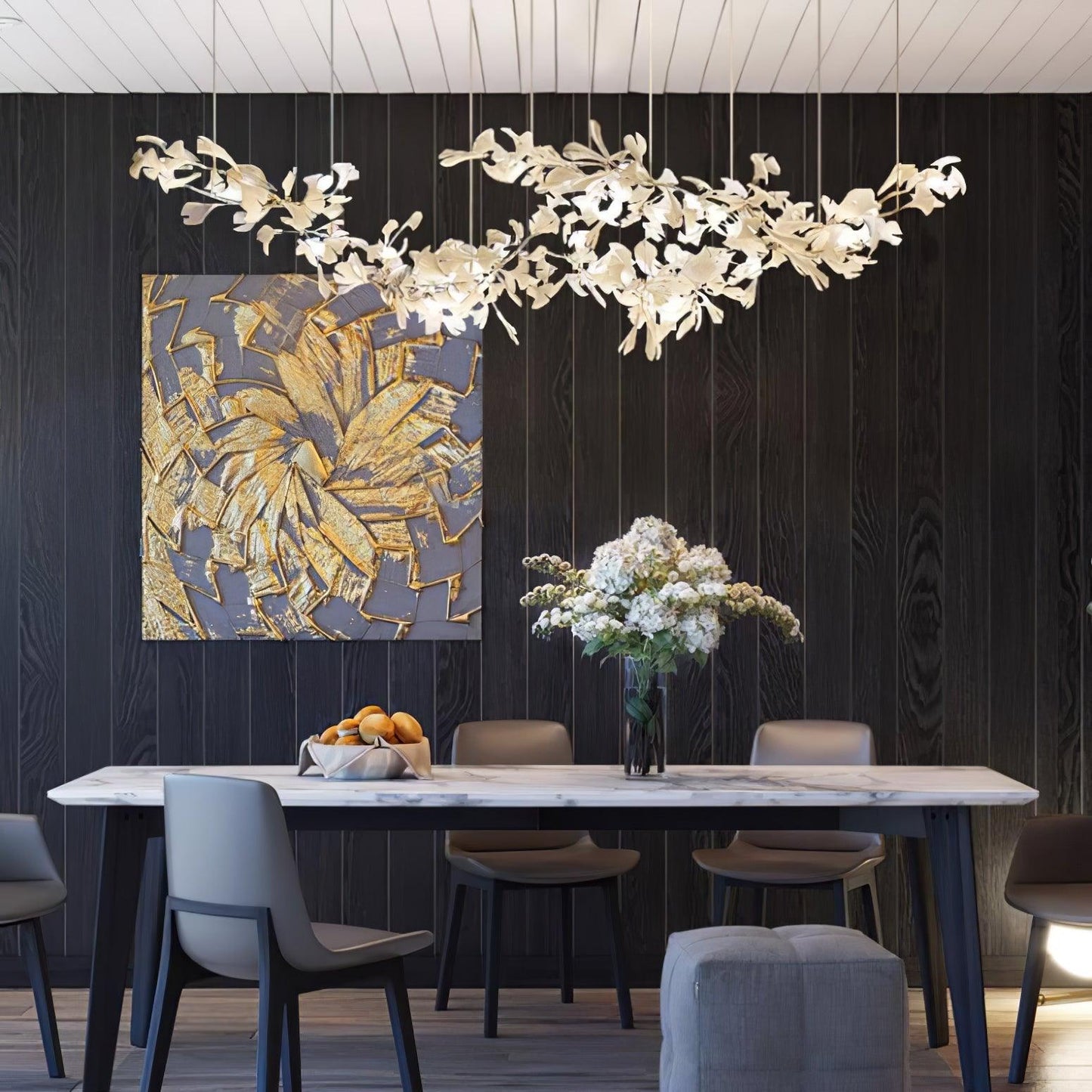 Double Layer Combination Gingko Chandelier - YIOSI
