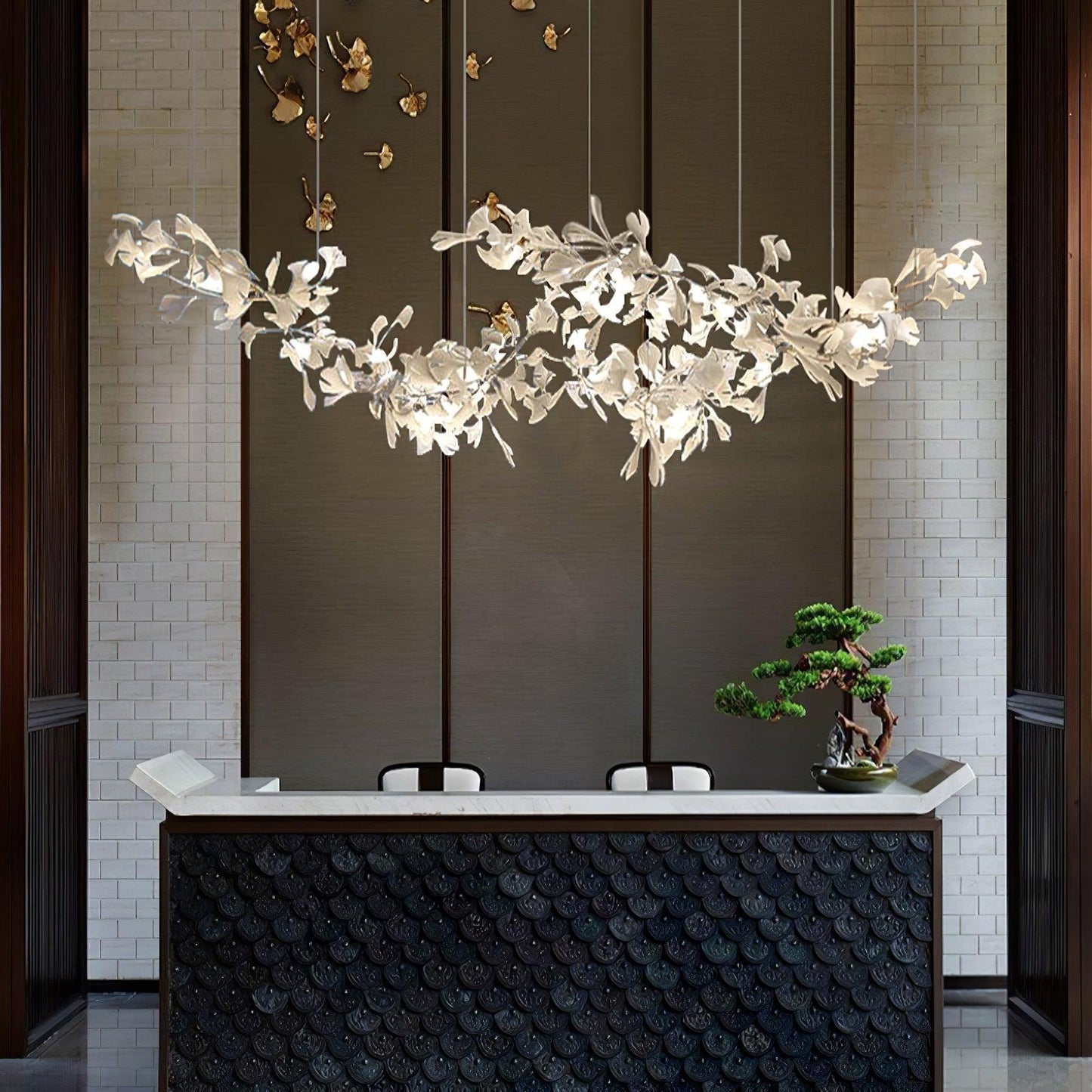 Double Layer Combination Gingko Chandelier - YIOSI