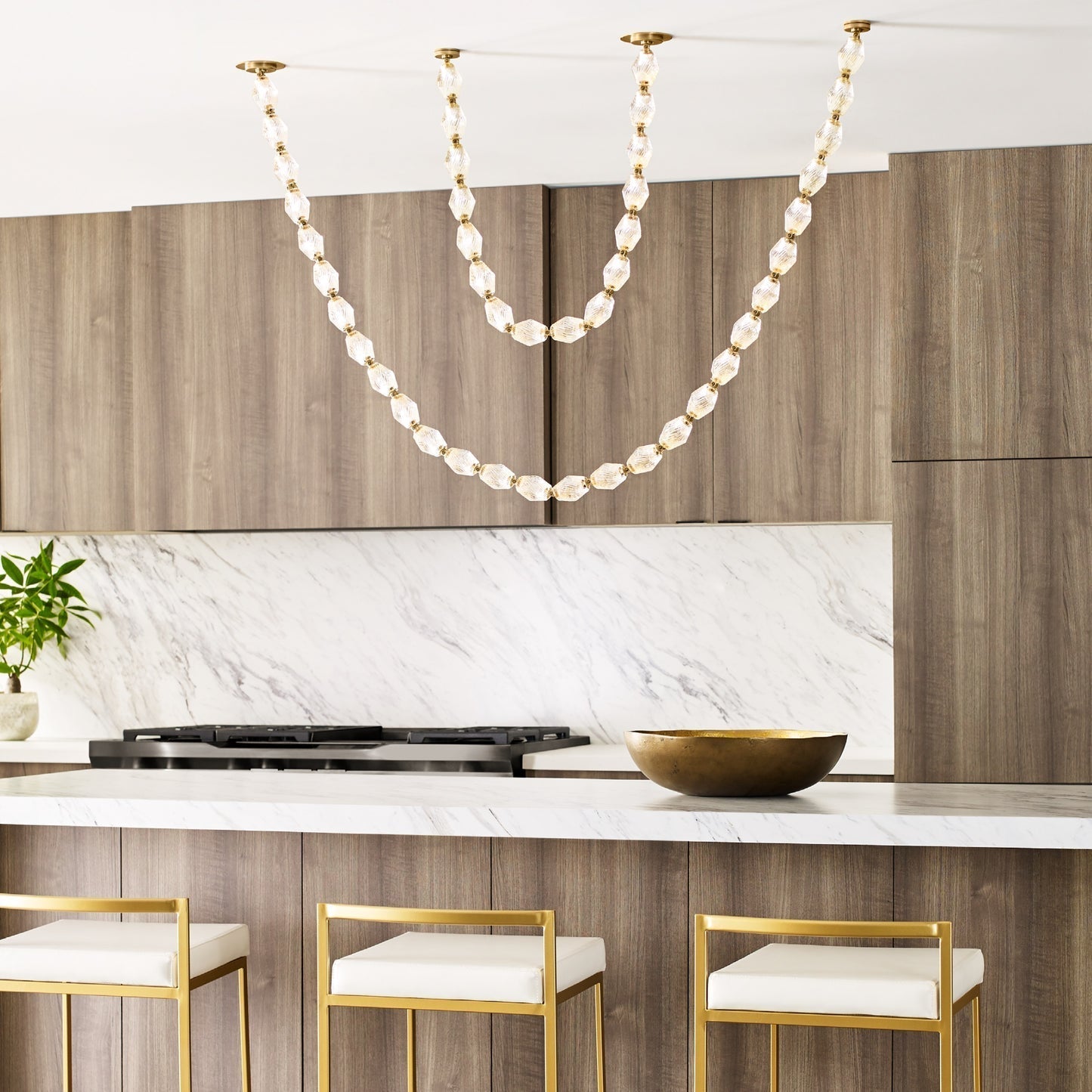 Glass Chain Chandelier - YIOSI