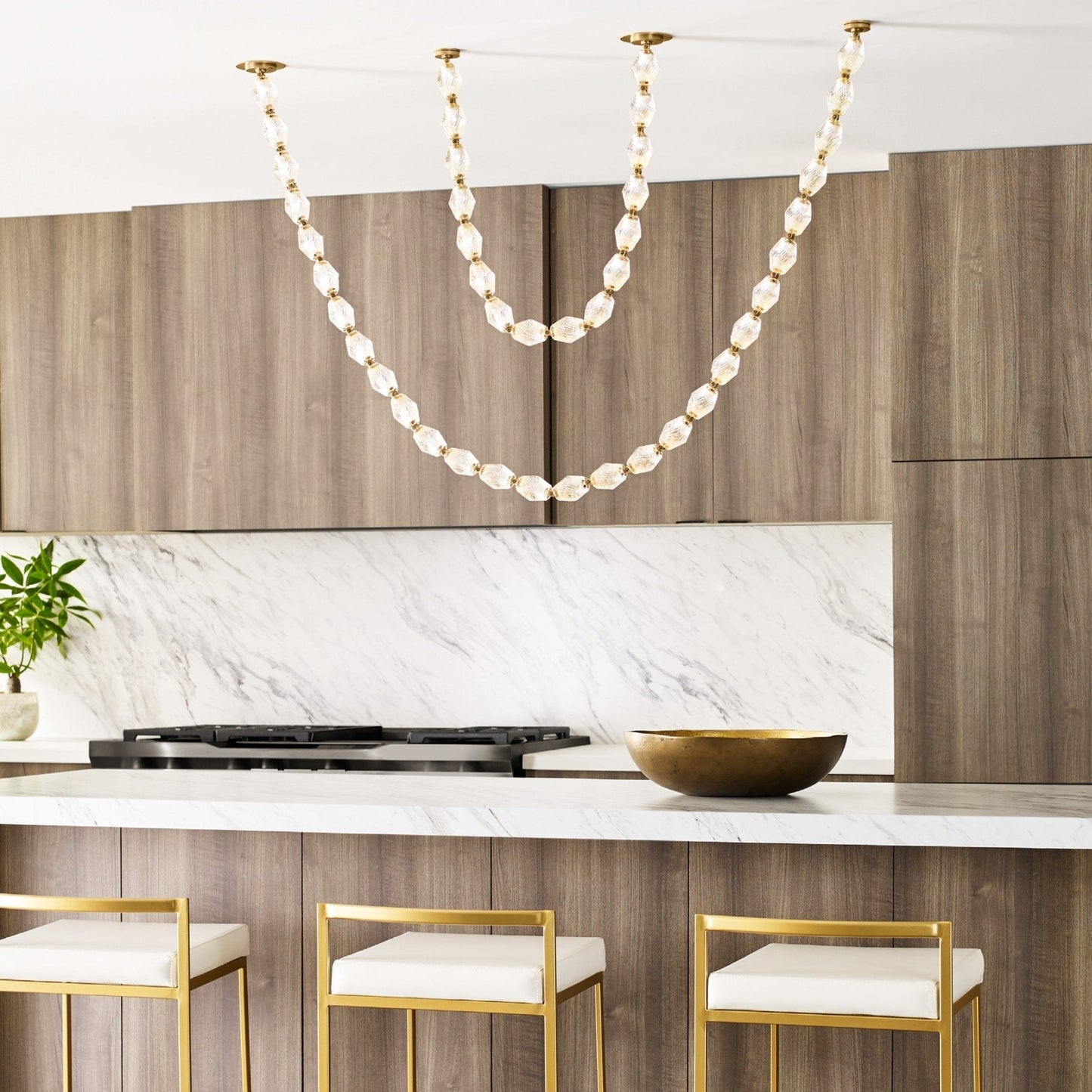 Glass Chain Chandelier - YIOSI