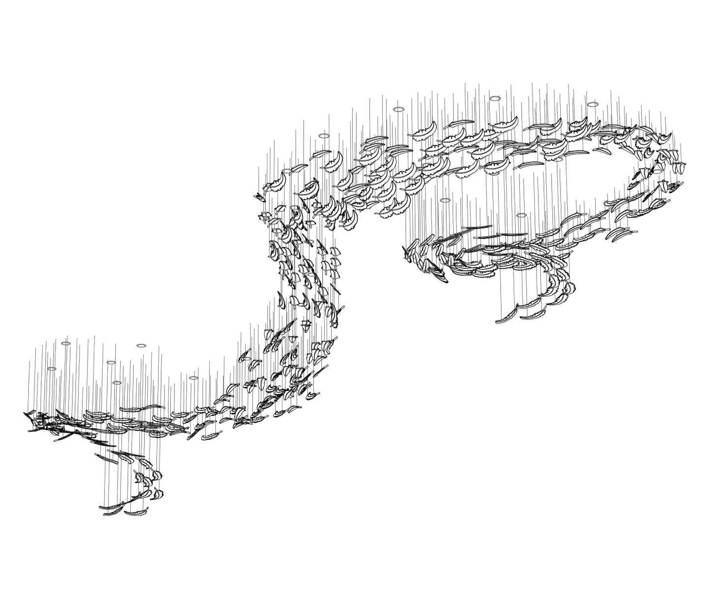 Glass Feathers Chandelier - YIOSI