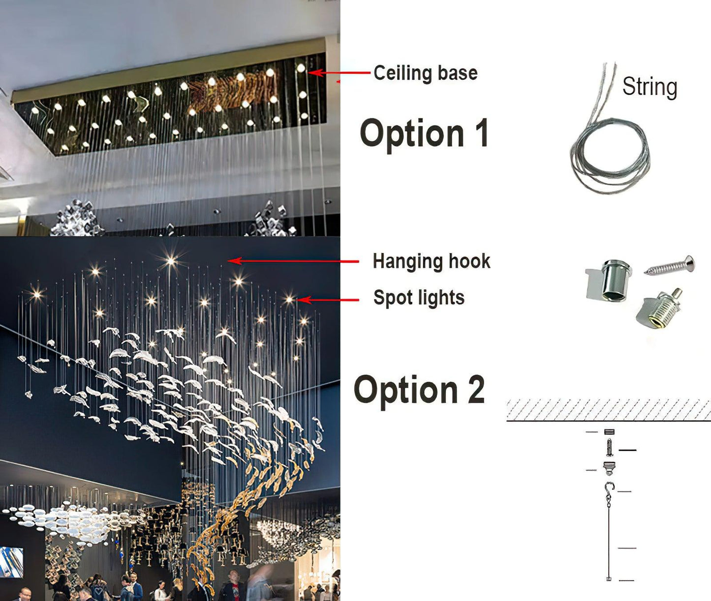 Glass Feathers Chandelier - YIOSI