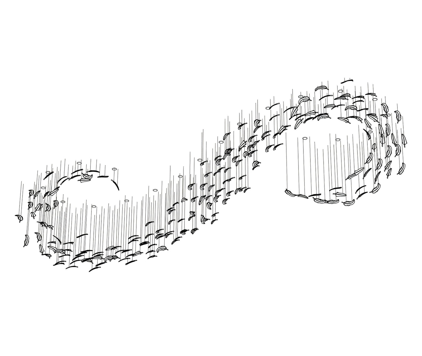 Glass Feathers Chandelier - YIOSI