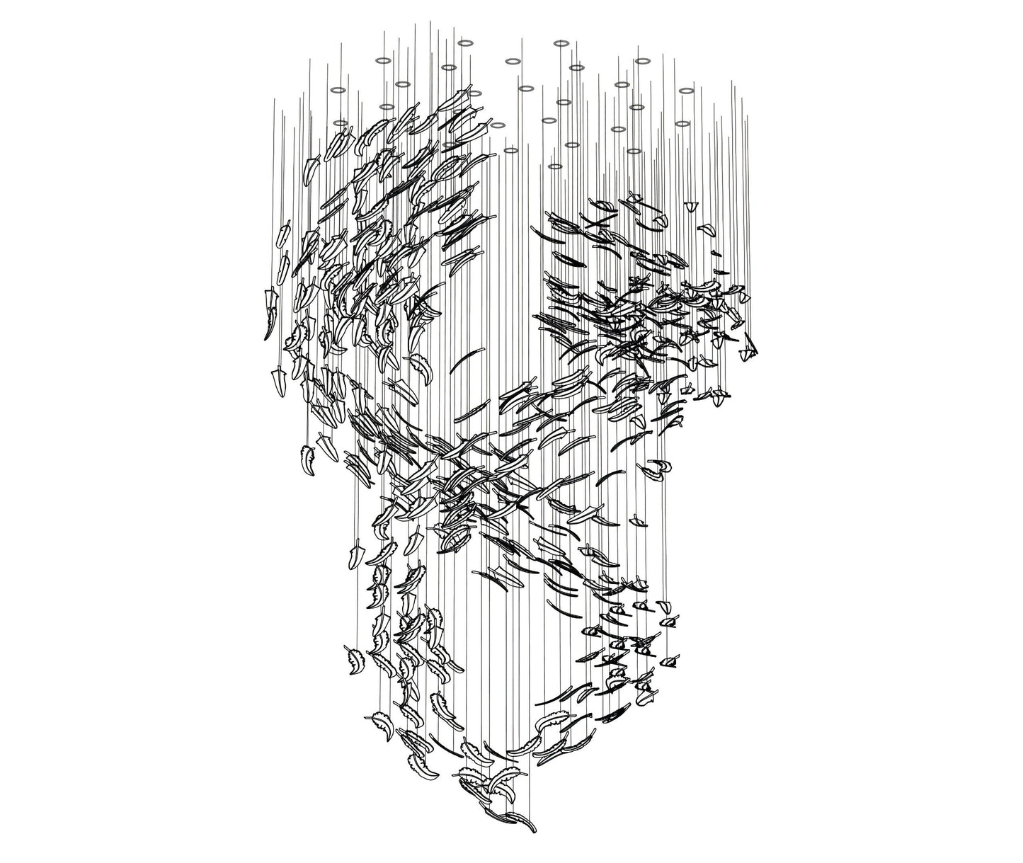 Glass Feathers Chandelier - YIOSI