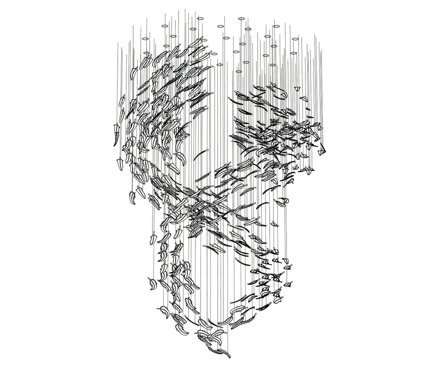 Glass Feathers Chandelier - YIOSI