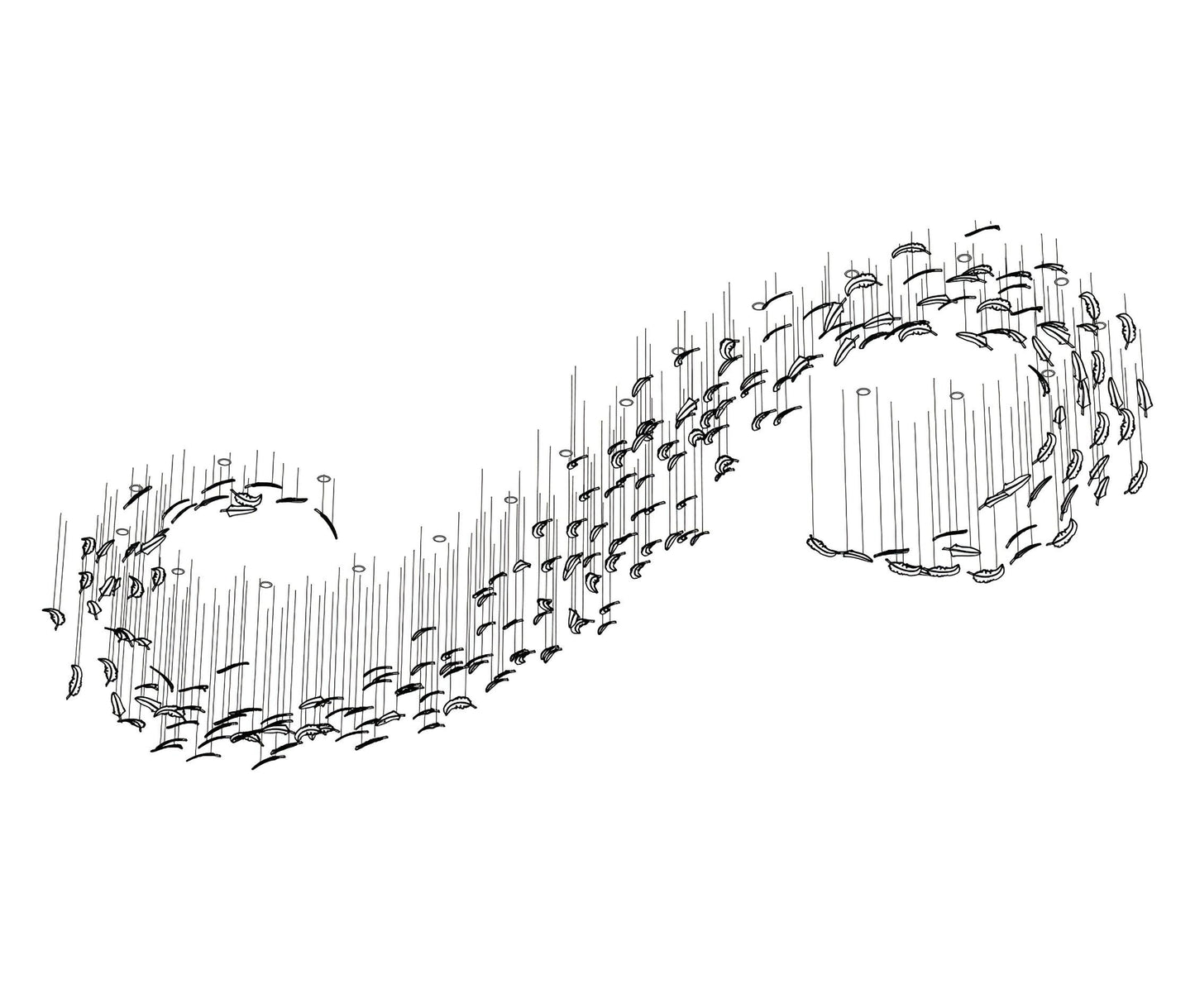 Glass Feathers Chandelier - YIOSI