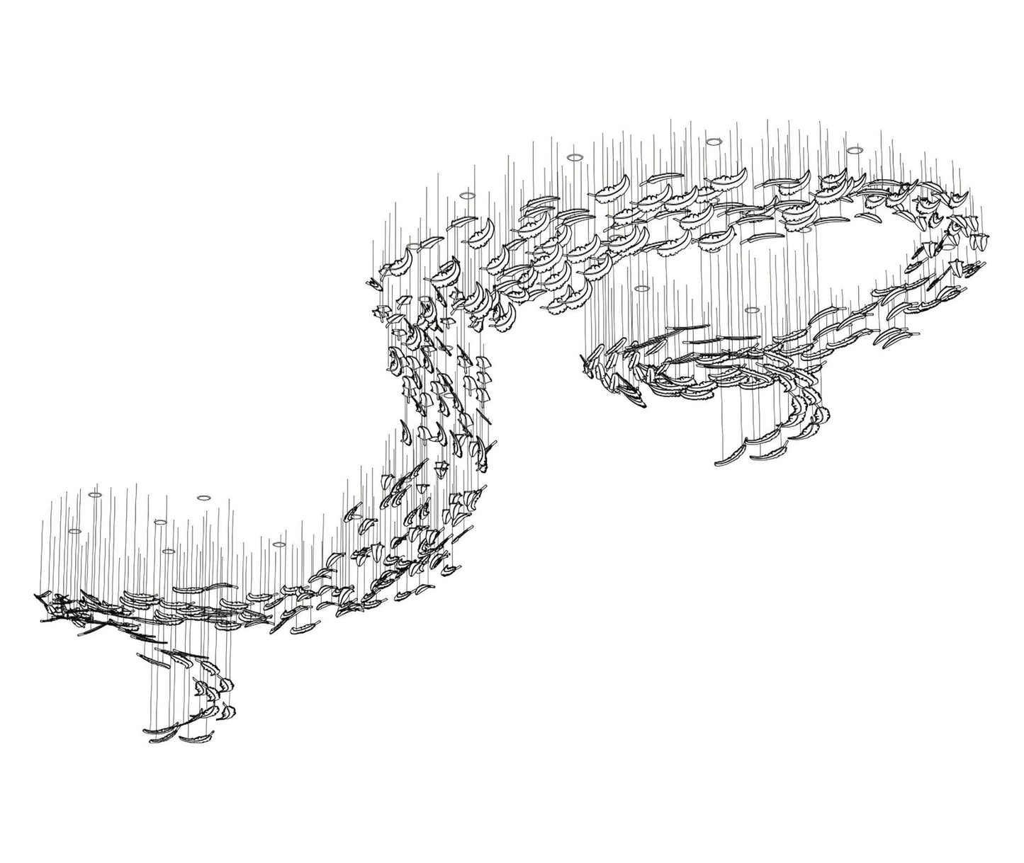 Glass Feathers Chandelier - YIOSI