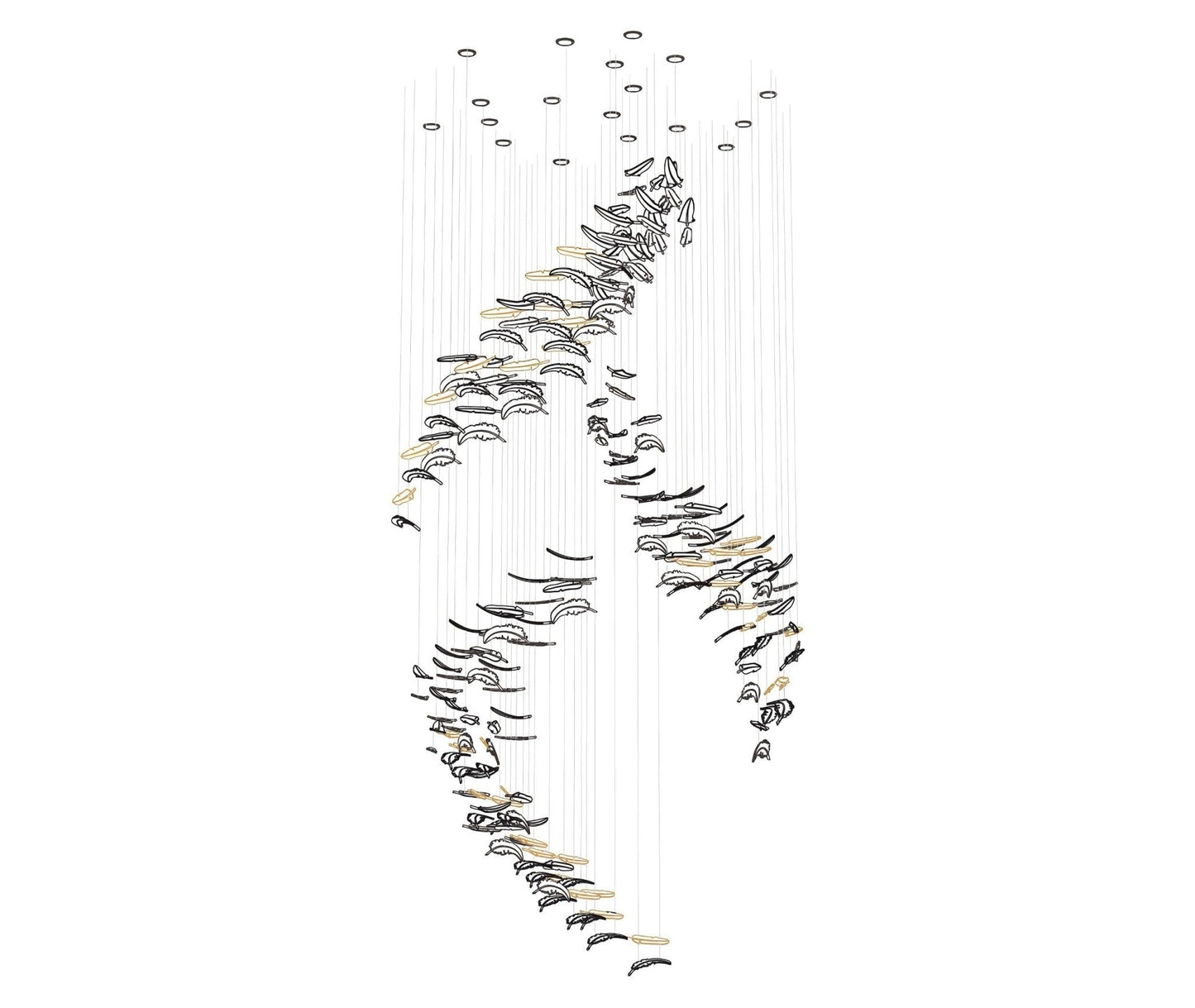 Glass Feathers Chandelier - YIOSI