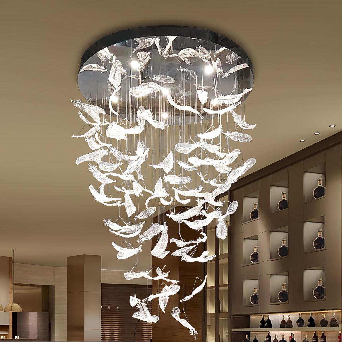 Glass Feathers Chandelier - YIOSI