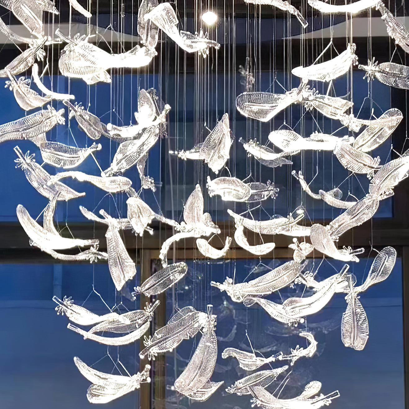 Glass Feathers Chandelier - YIOSI