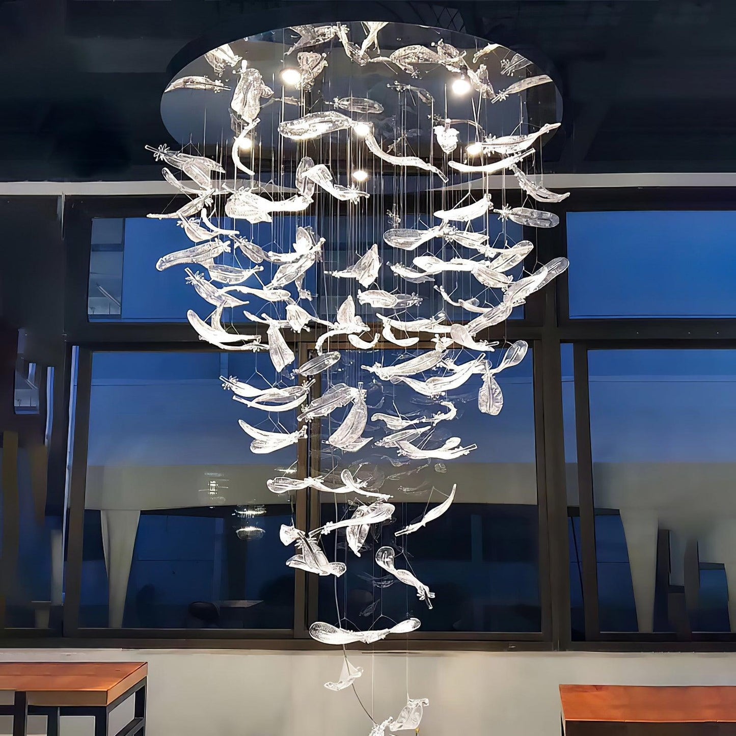 Glass Feathers Chandelier - YIOSI
