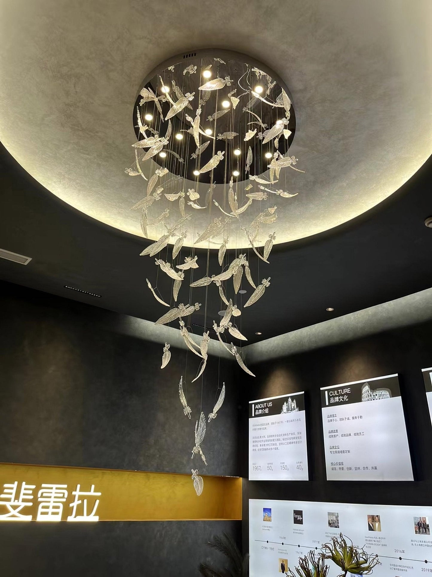 Glass Feathers Chandelier - YIOSI