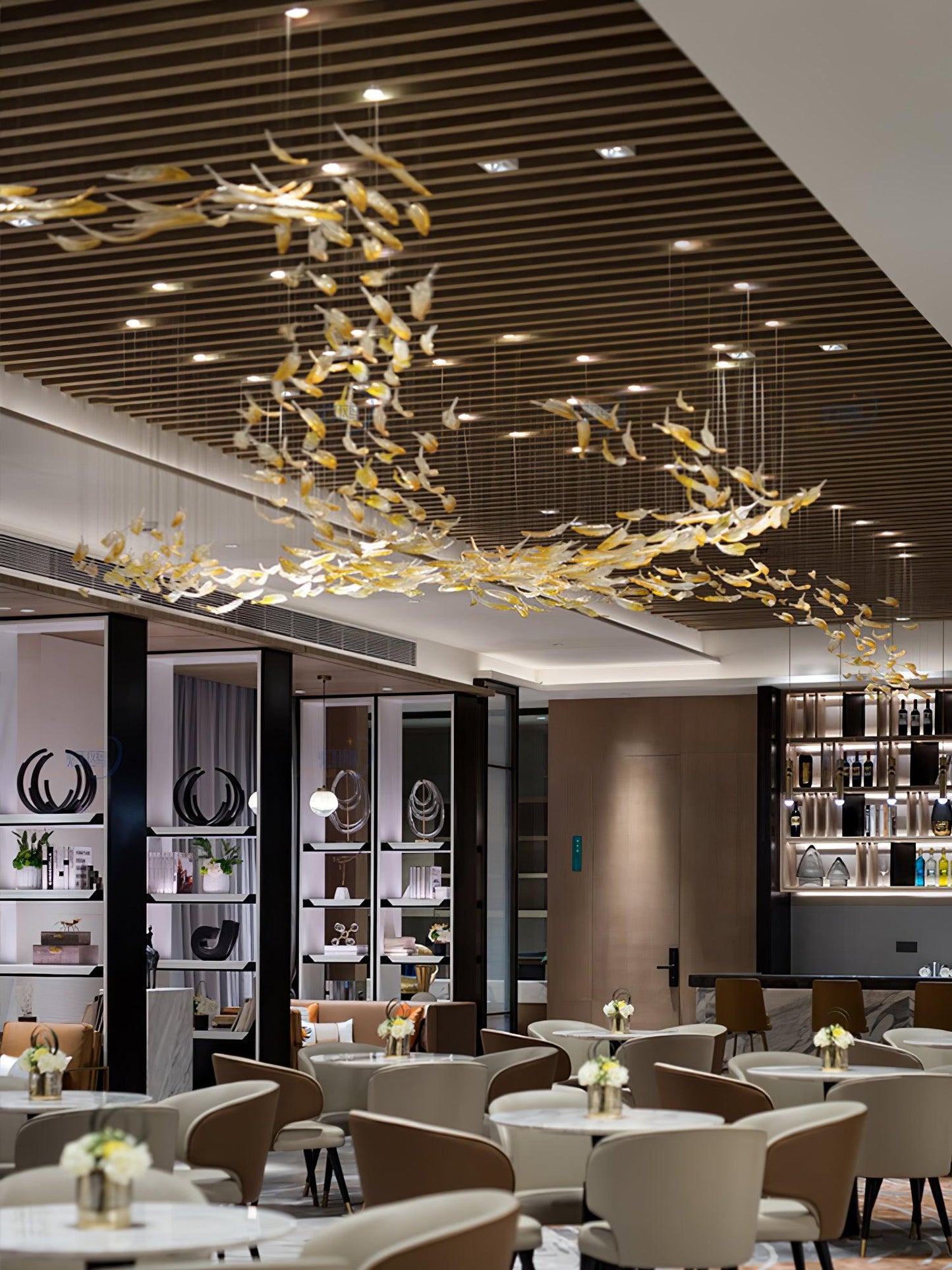 Glass Feathers Chandelier - YIOSI