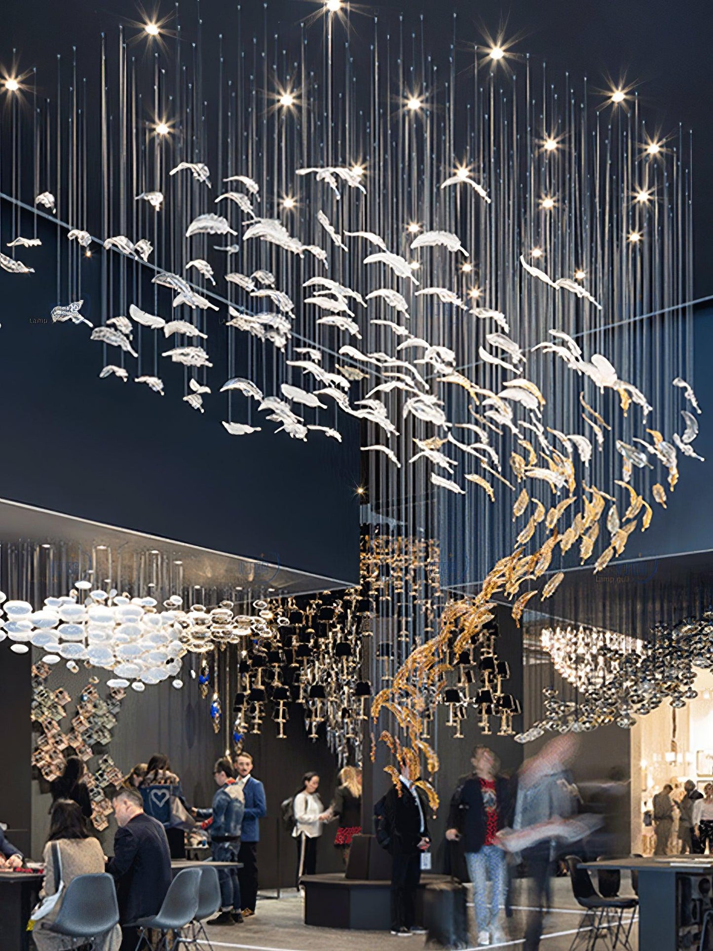 Glass Feathers Chandelier - YIOSI