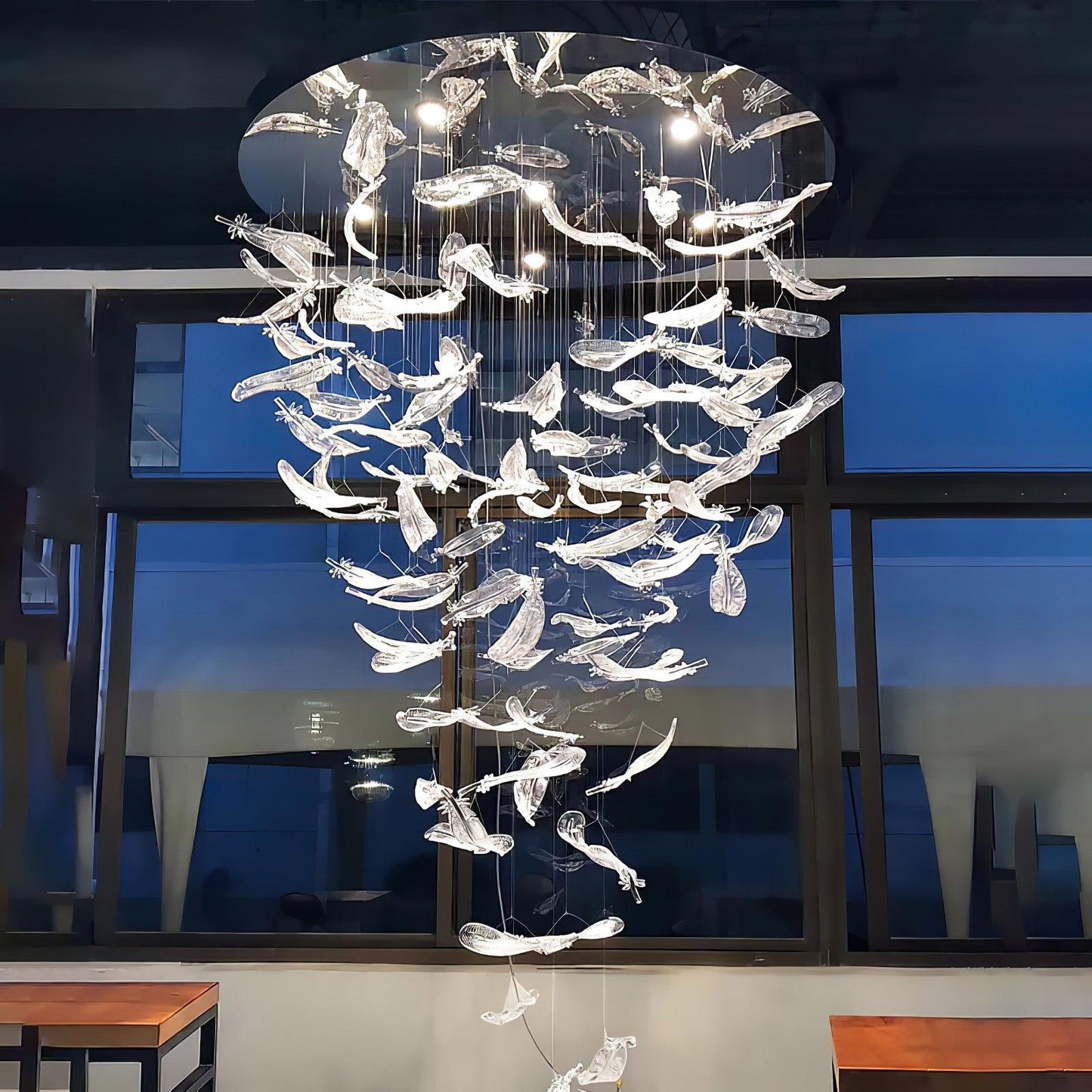 Glass Feathers Chandelier - YIOSI