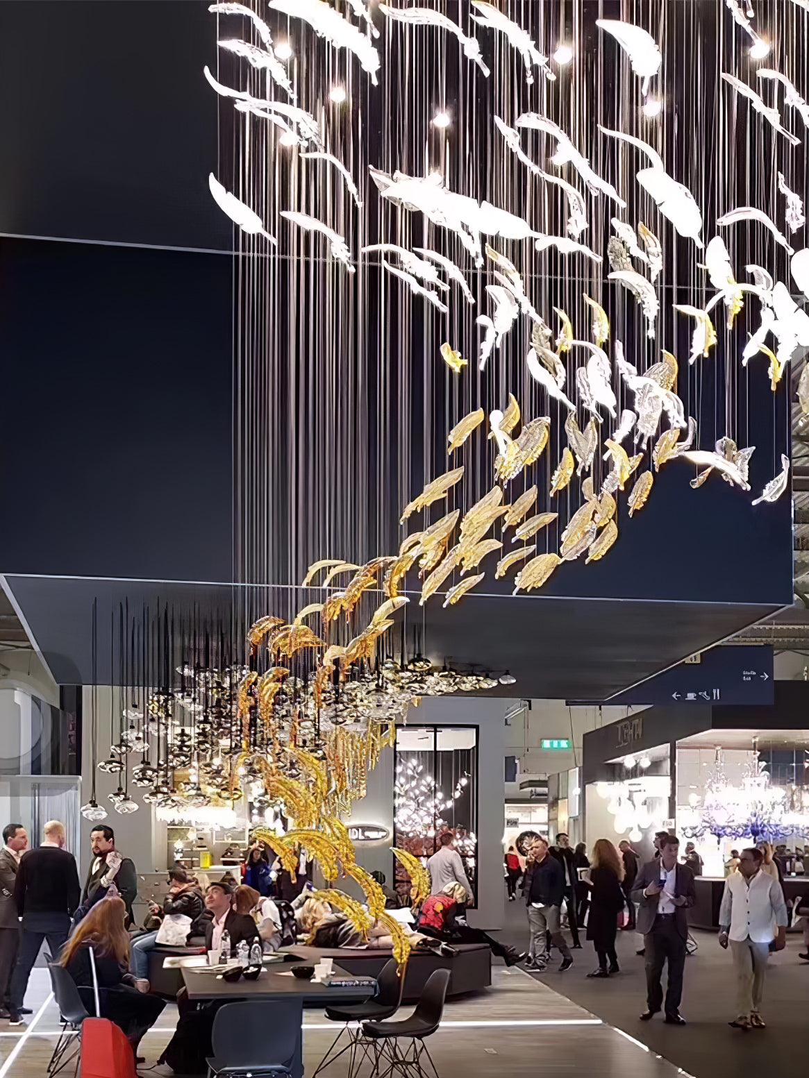 Glass Feathers Chandelier - YIOSI