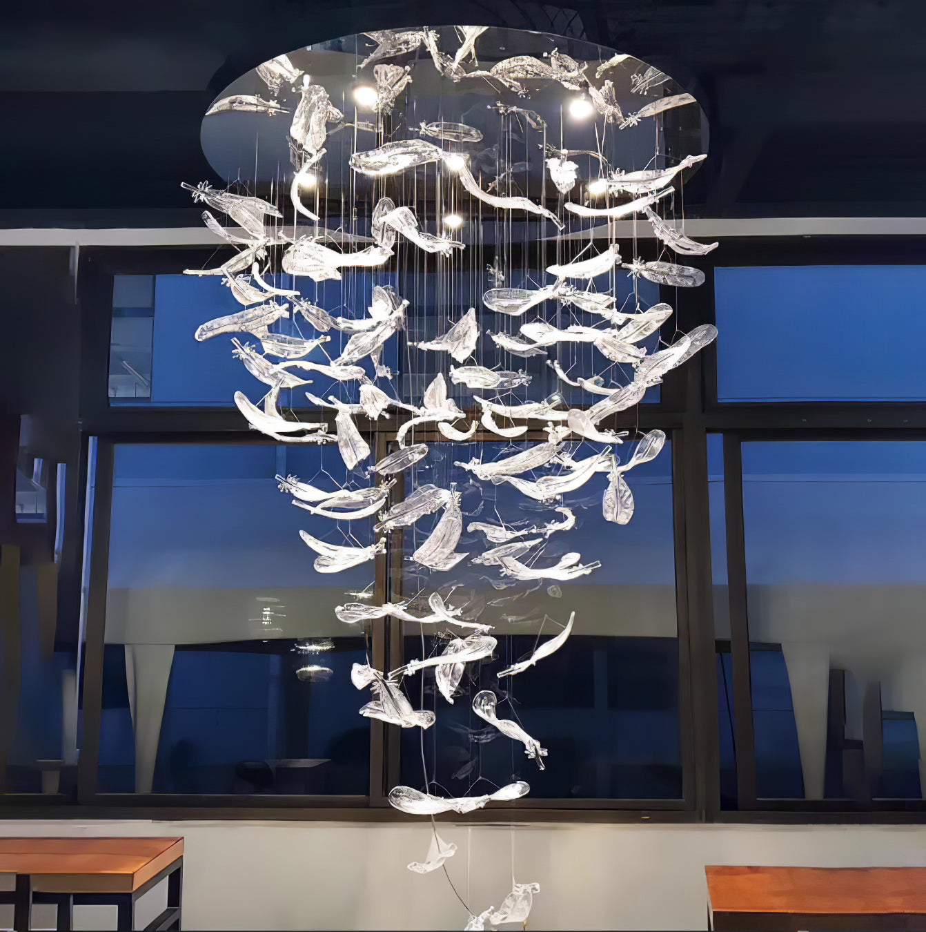 Glass Feathers Chandelier - YIOSI