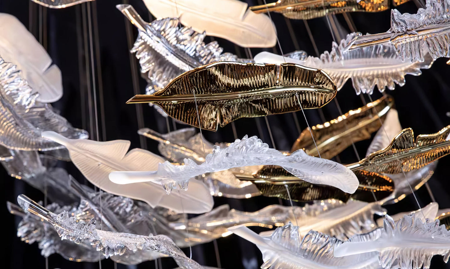 Glass Feathers Chandelier - YIOSI